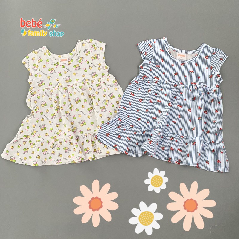 Váy baby doll Gymboree thun cotton xuất dư cho bé gái họa tiết hoa đẹp, dễ thương, dáng xòe