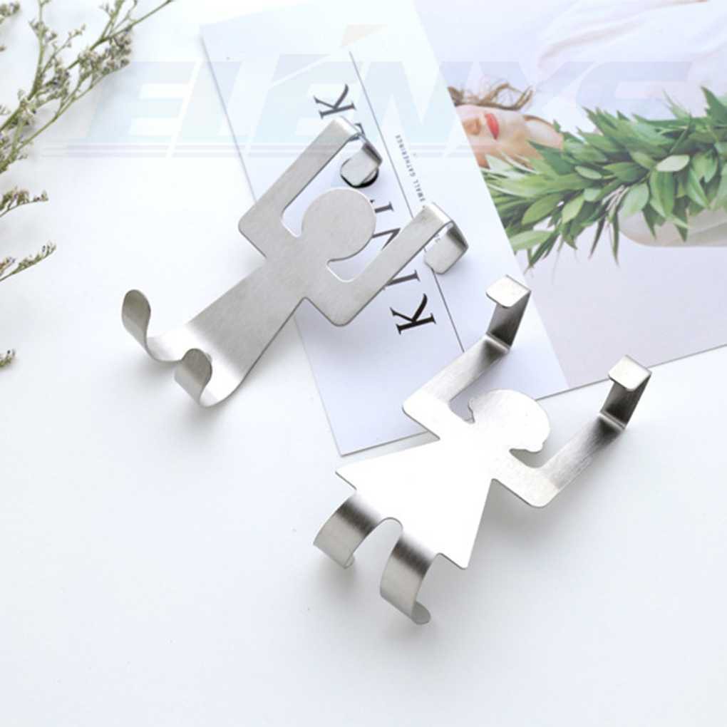 Set 2 Móc Treo Quần Áo Hình Người Bằng Thép Không Gỉ