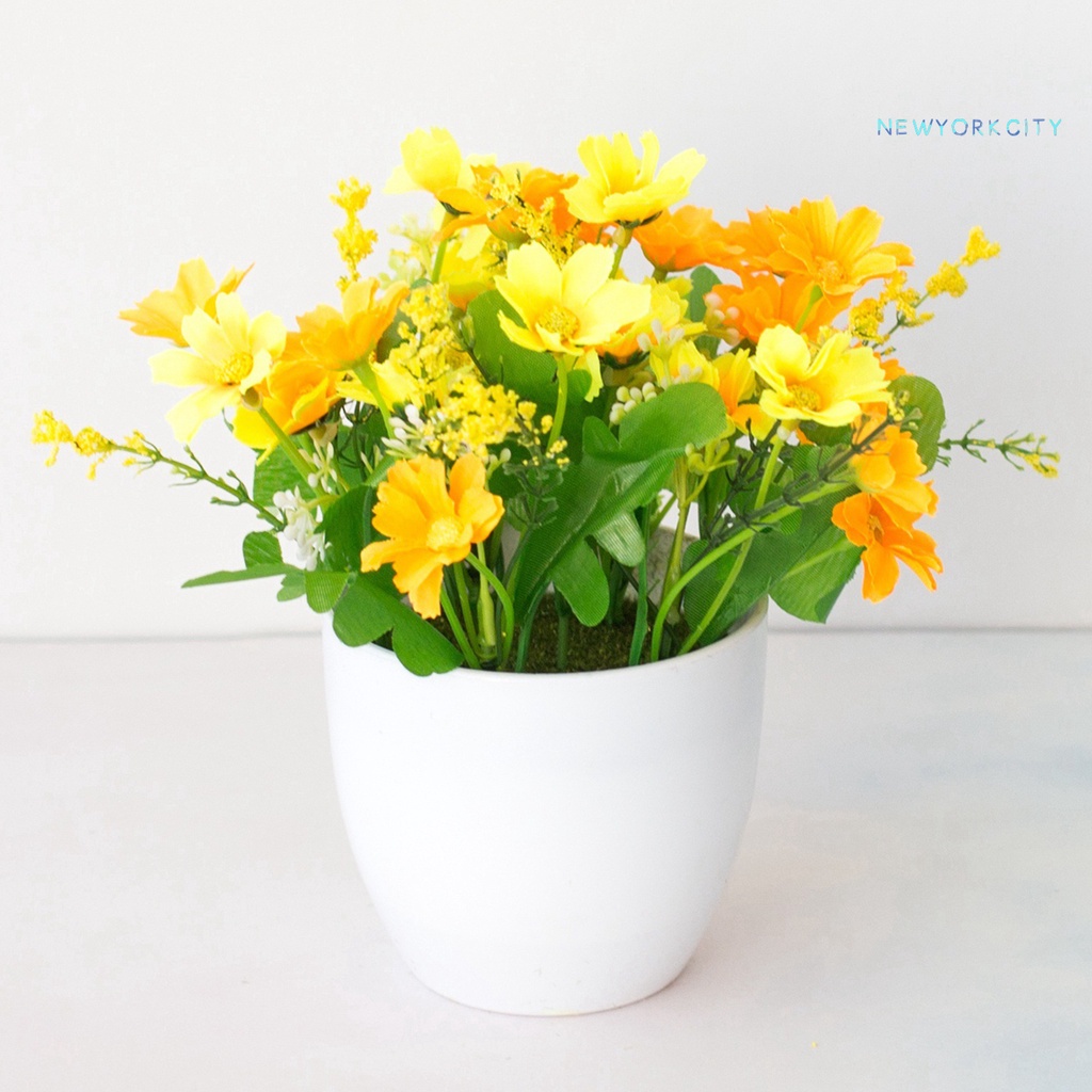 Chậu Cây Bonsai Giả Bằng Nhựa Nhiều Màu Sắc Tươi Tắn Để Bàn Trang Trí Văn Phòng Fl