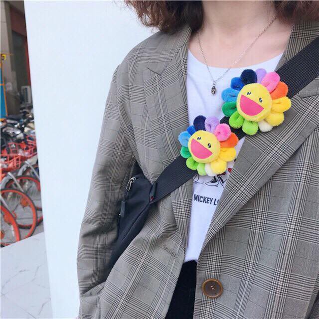 [RẺ VÔ ĐỊCH] Hoa mặt trời KaiKai Kiki cầu vồng - Phụ kiện cài áo, túi vải, giầy cực đẹp
