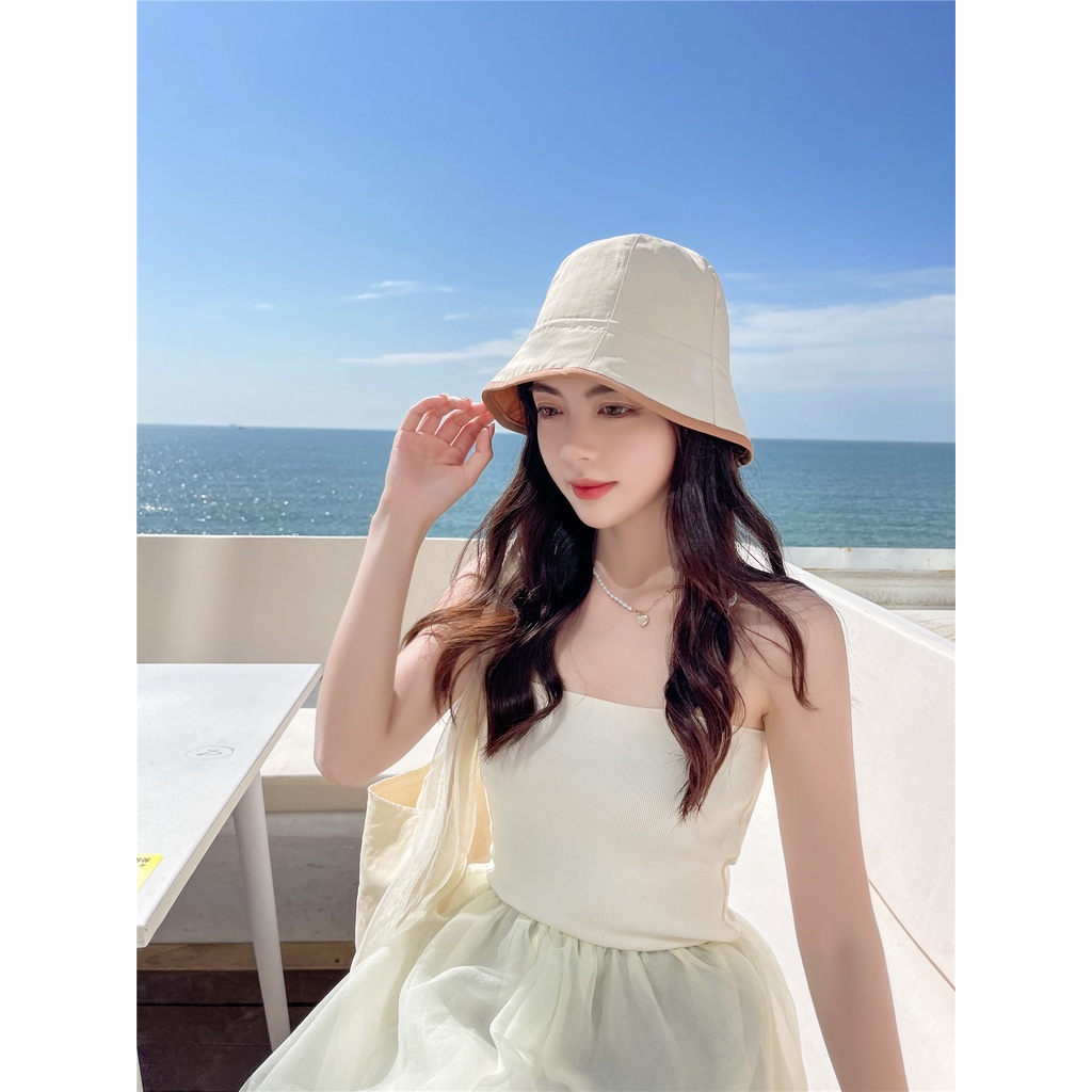 Mũ Bucket Chống Nắng Vành Nhỏ Phong Cách Nhật Hàn Thời Trang Mùa Hè Cho Nữ