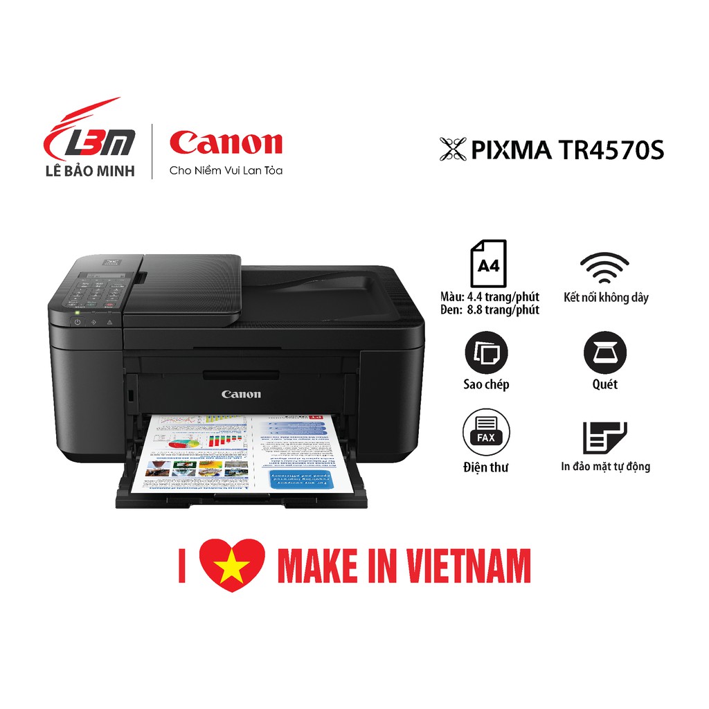  Máy In Phun Màu Đa Chức Năng Canon TR4570S - Chính hãng