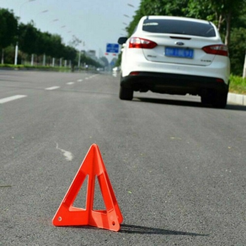 Biển Báo Chất Liệu Nhựa Tam Giác Có Phản Quang Cảnh Báo Dừng Đỗ Khẩn Cấp Trên Đường 26x26x22.5cm
