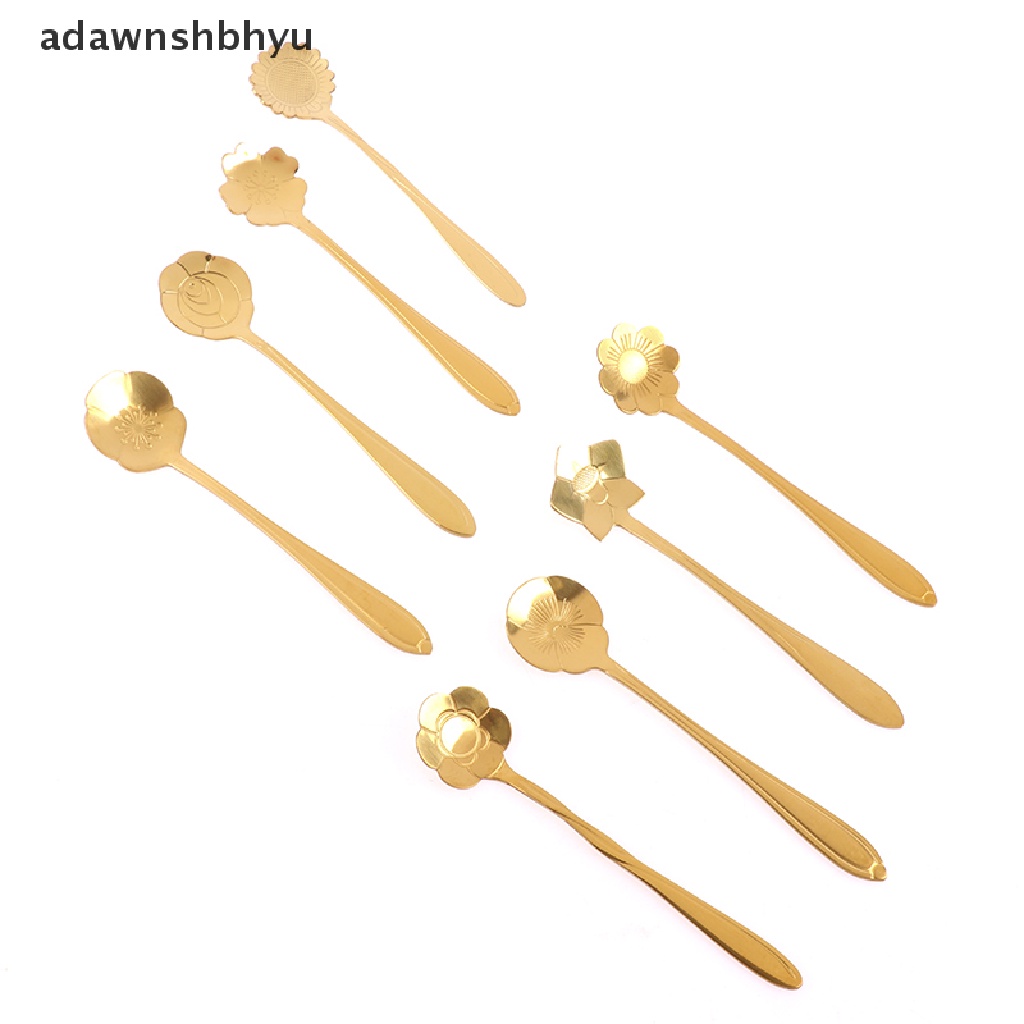 Muỗng Cà Phê Bằng Thép Không Gỉ Hình Hoa Cổ Điển