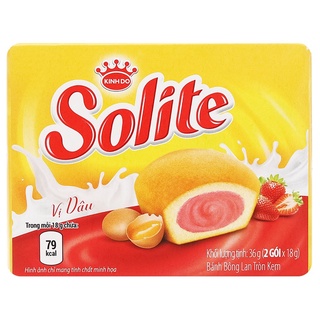 BÁNH BÔNG LAN SOLITE VỊ DÂU HỘP 36G (2 GÓI)
