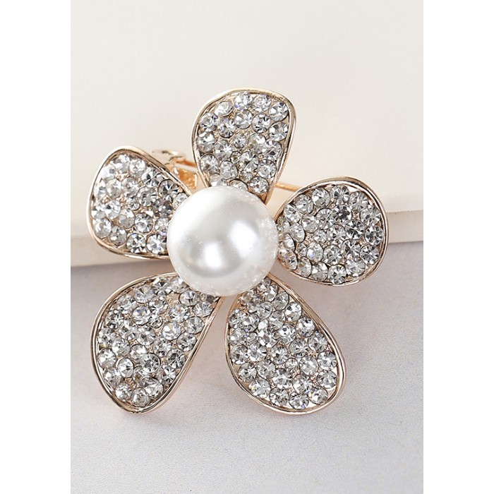 Cài áo thời trang hình hoa 5 cánh đính đá sang trọng GC74