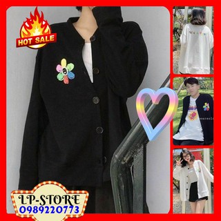 ÁO KHOÁC CARDIGAN - ÁO KHOÁC NỈ NGOẠI FLOWER 2 MÀU ( kèm ảnh thật )