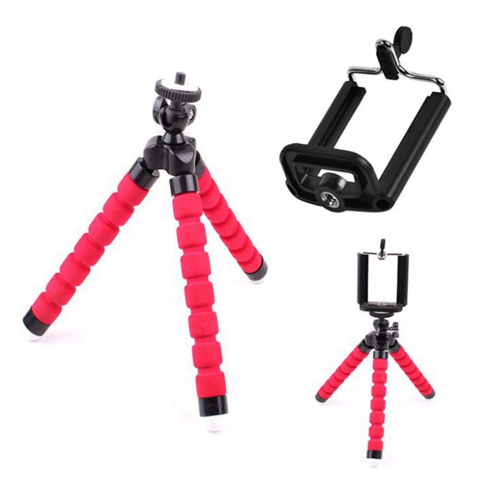 Tripod Bạch Tuộc 3 Chân Để Điện Thoại Để Bàn, Cầm Tay, Tặng Kèm Kẹp Điện Thoại - AQ