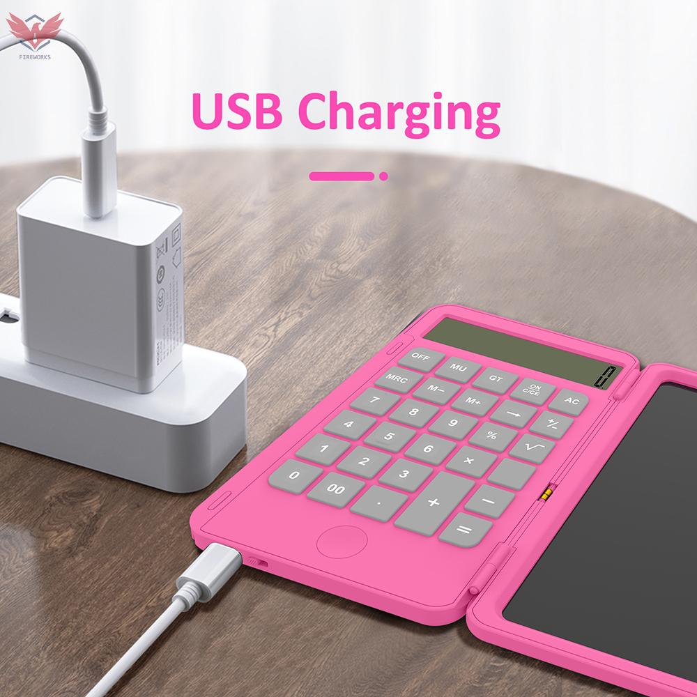 Bảng viết tính toán màu đen cổng cắm sạc USB thuận tiện khi mang theo không có mực