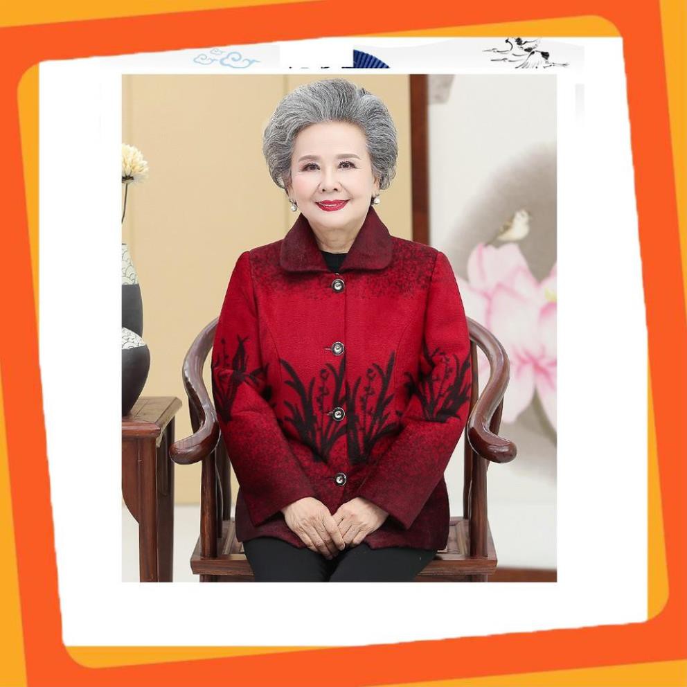 Áo khoác nhung cho mẹ, cho người già_lá