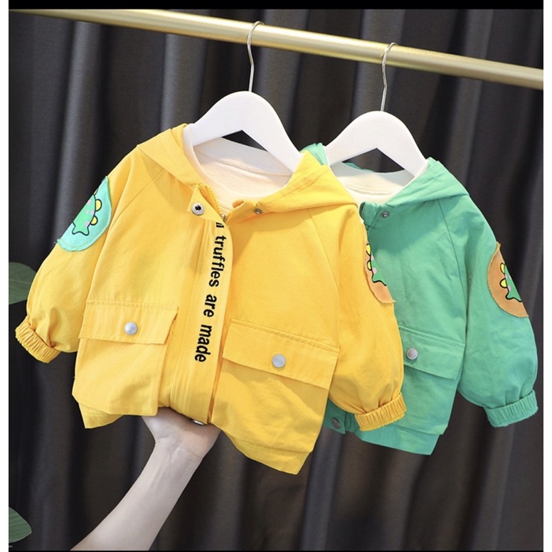 Áo Gió 2 Lớp Cho Bé In Hình Khủng Long Áo gió chống nước Tránh gió tránh bụi ngăn tia UV hiệu quả