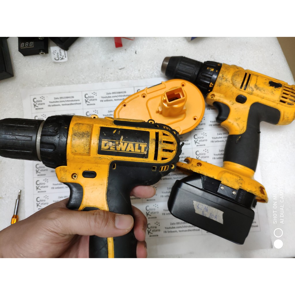 [in 3D] Đế chuyển chân khoan, vit Dewalt 18V NiCD/NiMH đầu đút sang dùng pin cài Makita