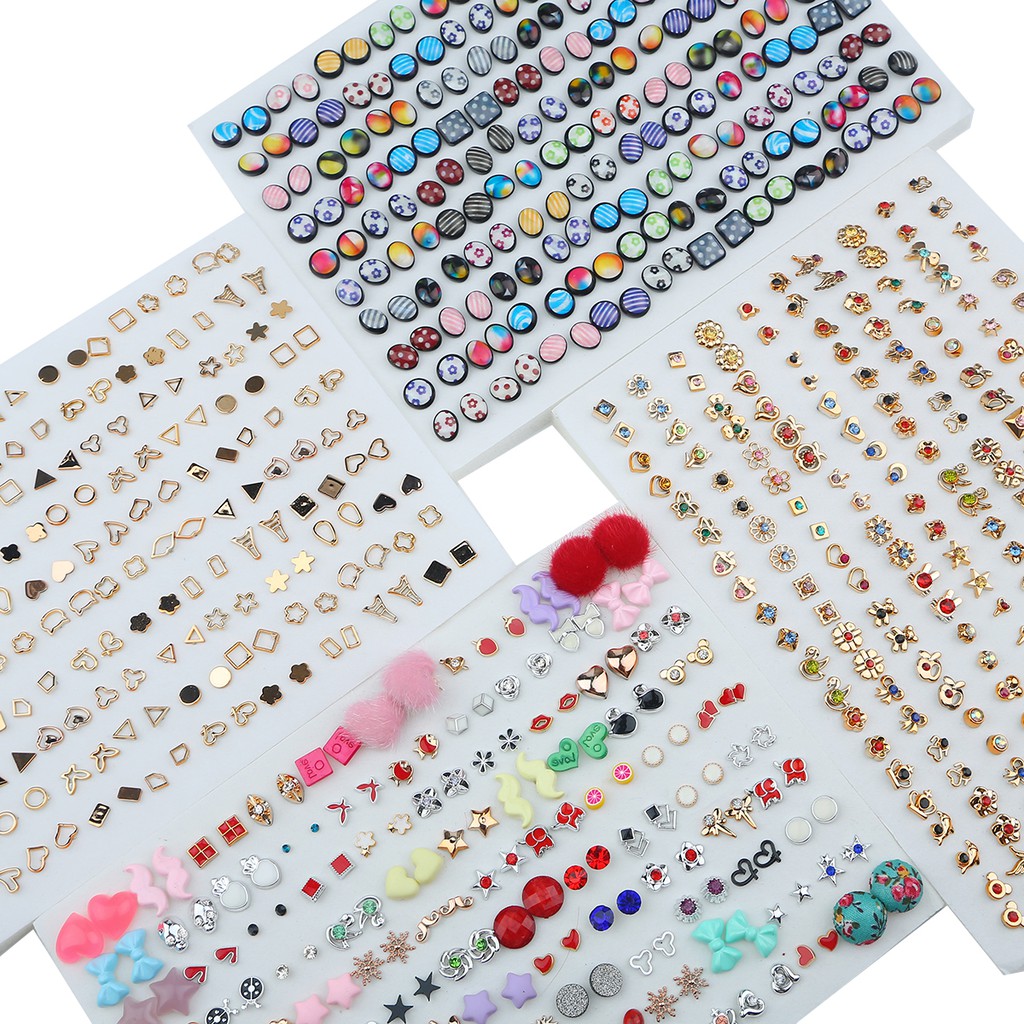 Set 100 Đôi Khuyên Tai Beadia Đính Đá Nhiều Kiểu Dáng Thời Trang Cho Nữ