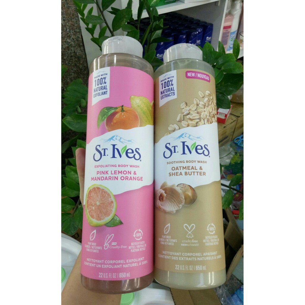 Chai lớn 650ml Sữa Tắm STIVES St.Ives Hương Cam Đào Và Chanh  Pink Lemon &amp; Mandarin Orange Body Wash