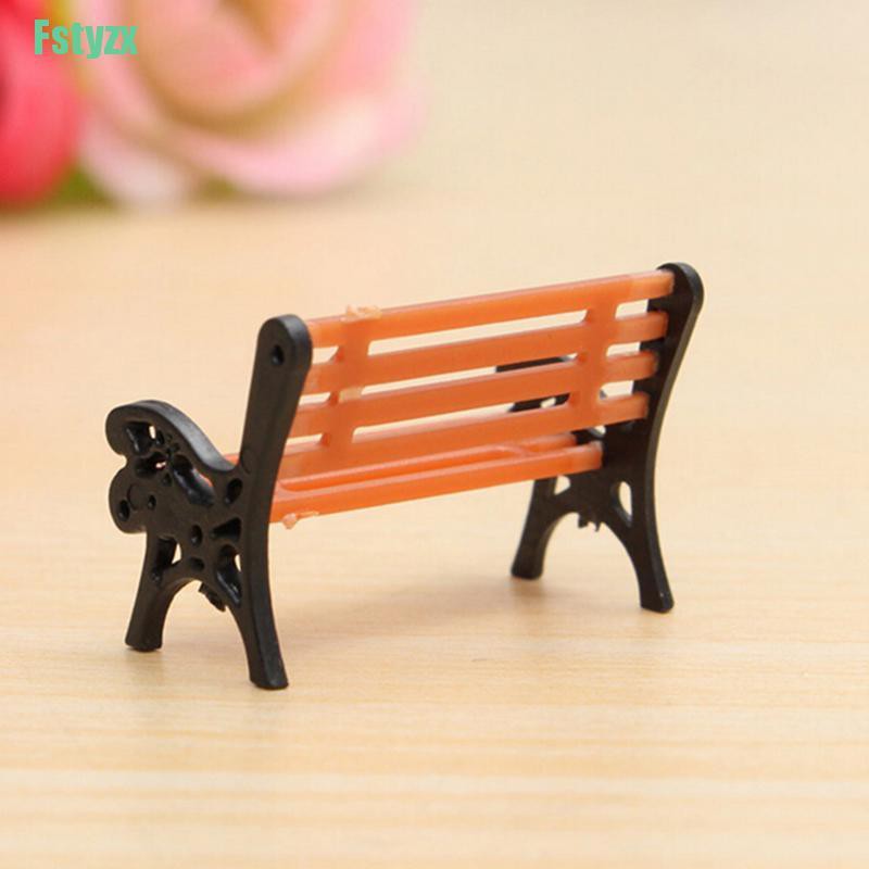 fstyzx Mini Garden Ornament Miniature Park Bench Craft Fairy Dollhouse Decor Outdoor