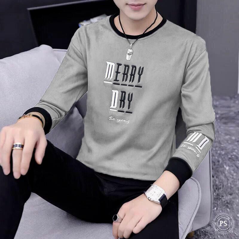 Áo thun tay dài 2 lớp hoạ tiết chữ thêu
