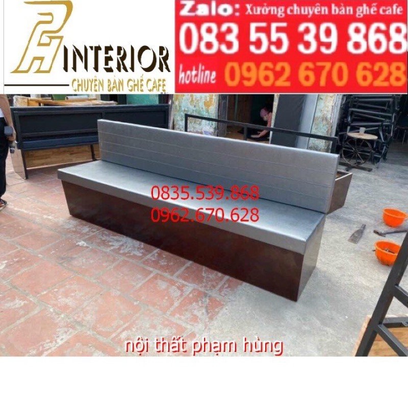 Sofa tựa tường bàn ghế cafe phạm hùng xưởng chuyên bàn ghế quán cafe