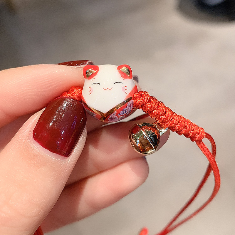 [Mã FAMAYFA giảm 10K đơn 50K] Vòng Tay Dây Bện Mặt Hình Mèo May Mắn Dễ Thương Cho Nữ | BigBuy360 - bigbuy360.vn