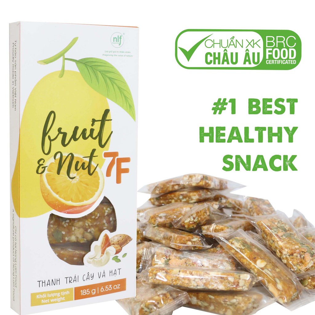 Thanh Trái Cây và Hạt 7F NL Food | Fruit & Nut Bar 185g | Mua 2 tặng 1 chanh dây sấy dẻo