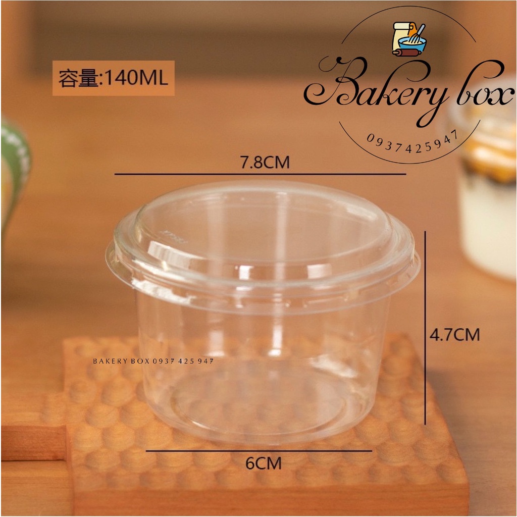 Hủ Nhựa Tròn 150ml Đựng Bánh Lạnh, Pudding, Tiramisu