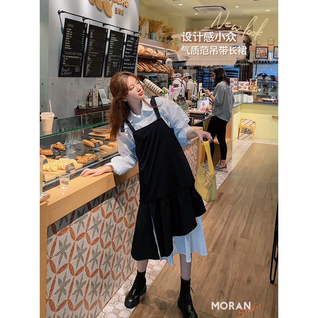 (ORDER) Váy yếm hay dây MORAN thắt nơ vai xòe nhún bèo đuôi cá vạt chéo điệu đà style retro Korea