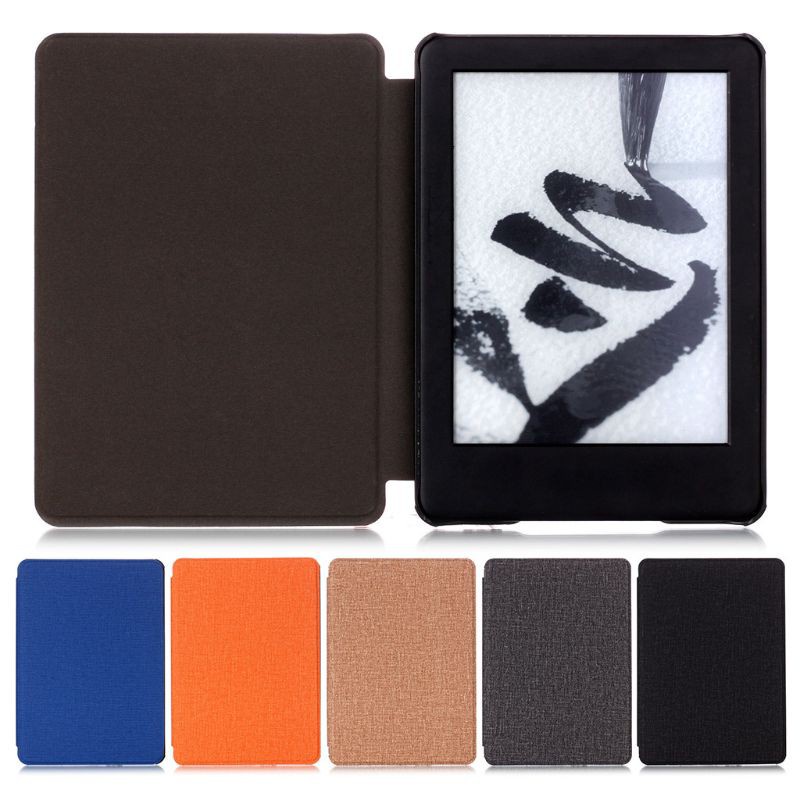 Alli PU Leather Cloth Pattern Flip Ebook Case for Amazon Kindle Auto Sleep E-reader Protective Cover for Kindle 2019 6.0 Inch Accessories