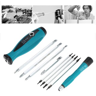 PENGGONG 10pcs Multifunction Socket Screwdriver Set Adjustable Screwdrivers Bits Magnetic Slotted and Phillips Bits Mult