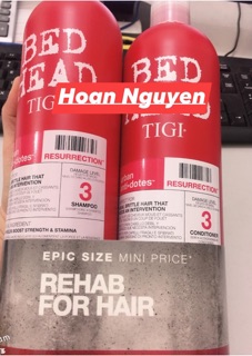 Combo cặp dầu gội + dầu xả tigi đỏ