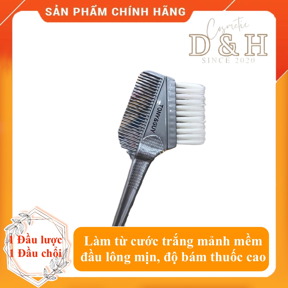 Lược nhuộm tóc 2 đầu chổi lược Tony Guy Lông trắng mềm nhựa dẻo