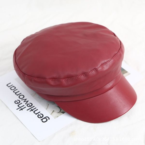 Mũ nồi da màu trơn chống nắng thời trang dành cho nữ