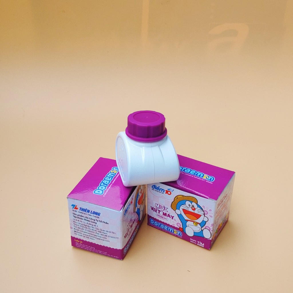 Mực Bút Máy Đoremon ⚡ 𝗠𝗮̀𝘂 Đ𝗮̣̂𝗺 ⚡ Thích Hợp Bơm Bút Cho Bút Máy-Màu Đẹp-Mau Khô Có 3 Màu Tím /Đen/Xanh