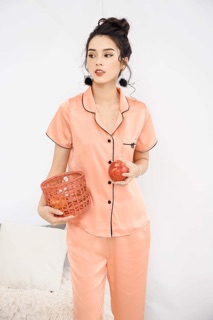 ĐỒ BỘ LỤA QUẦN DÀI - TAY NGẮN (trơn 1 màu)