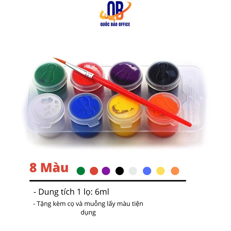 Màu nước Thiên Long Colokit WACO-06 - 8 màu/ vỉ - 1 vỉ