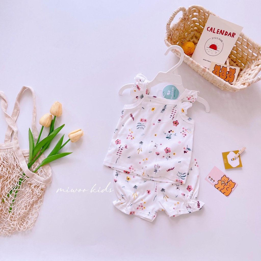 Đồ bộ 2 dây bozip cánh tiên thoáng mát mùa hè cho bé gái 1 2 3 4 tuổi mintsclset Mint's Closet - DB8069