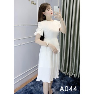 Đầm Dáng Suông Công Sở Ôm Eo - She Loves A044 Màu Trắng