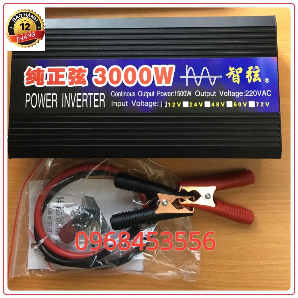 Bộ Đổi Nguồn 12V sang 220V Sin Chuẩn 3000W