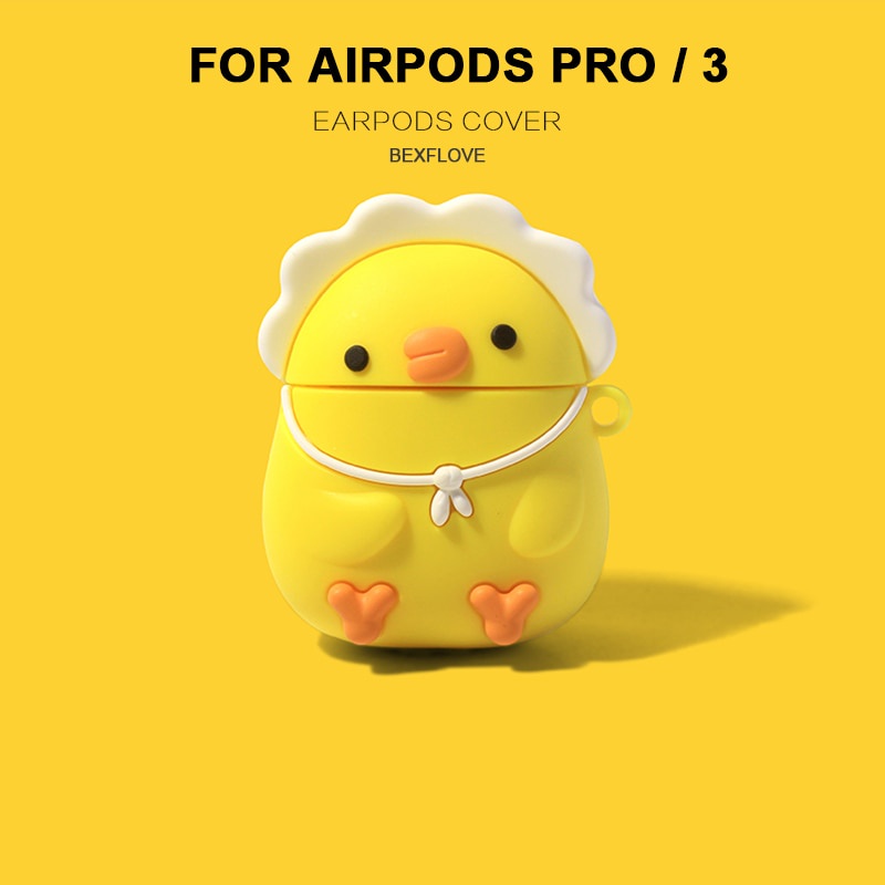 Vỏ bảo vệ hộp sạc tai nghe bluetooth không dây bằng silicon hình động vật dễ thương cho Airpods 1 / 2 / 3pro