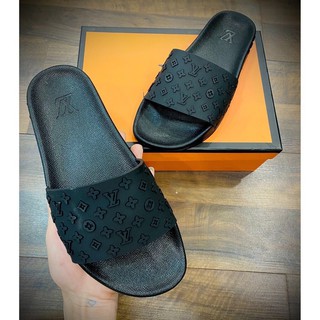 Dép nam LV ❤️FREESHIP❤️ Dép nam quai ngang - Dép Nam Cao su chữ nổi Cao Cấp