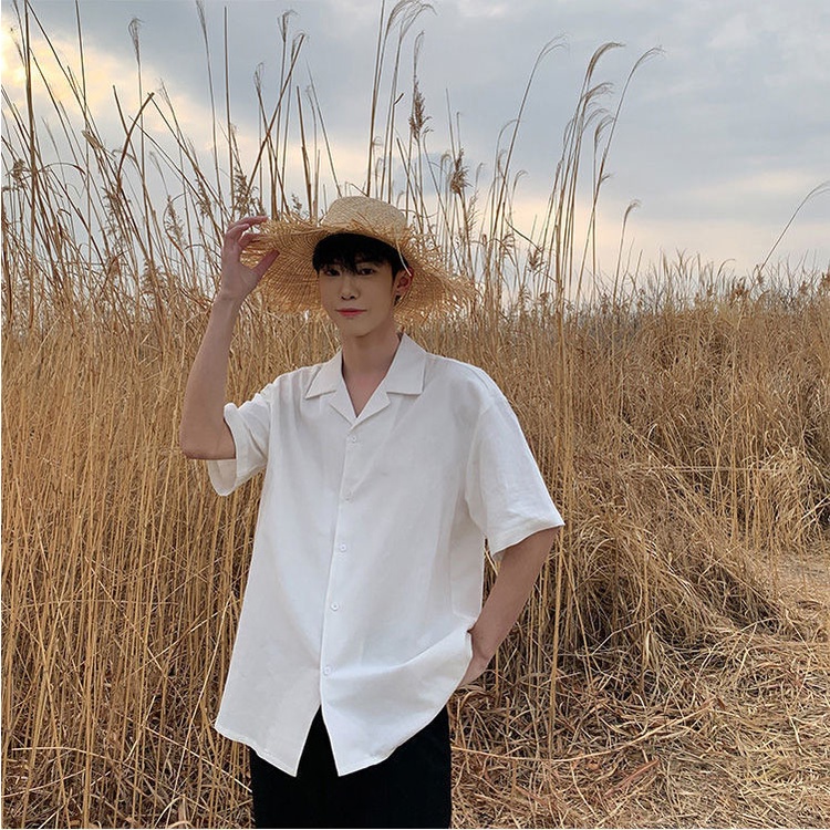 [sale xả kho] áo sơ mi form rộng tay lỡ nam nữ unisex vải thôi mặc hè mát 2022 Pon.mens