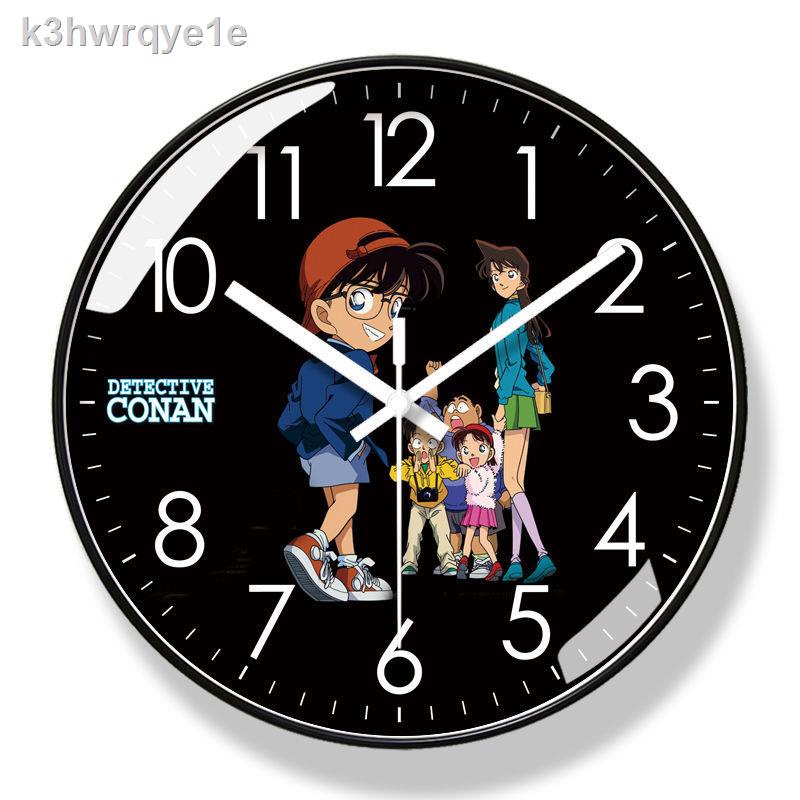 ❦Đồng hồ treo tường Yi Pla 8098 phòng khách đơn giản thám tử Conan bảng cá tính sáng tạo thạch anh câm