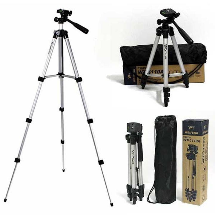 Gậy Tripod 3110 3 chân full hộp, túi đựng, đầu kẹp