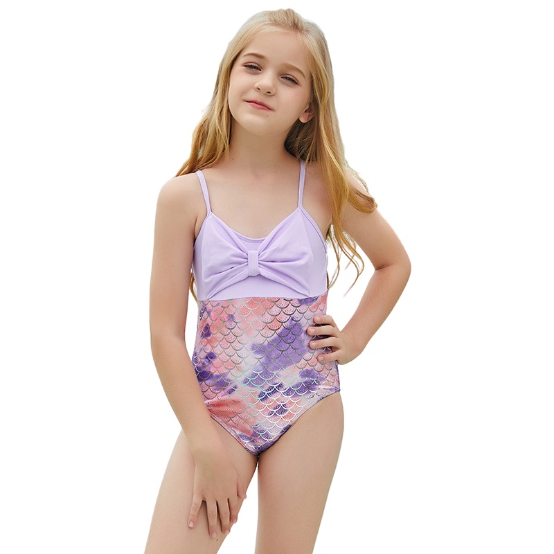 Đồ bơi liền mảnh hai dây thiết kế nơ phong cách Hàn Quốc xinh xắn thời trang dành cho bé gái