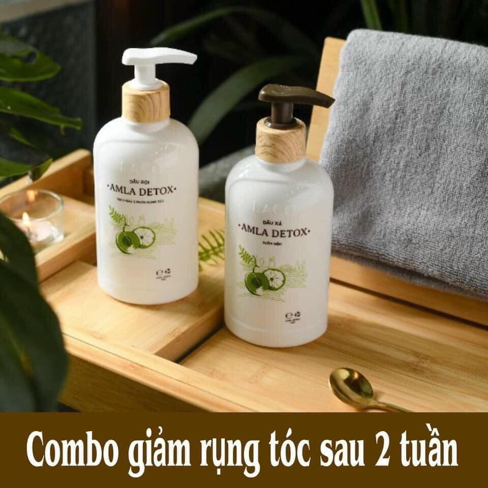 Dầu gội Dầu xả Laco Amla Detox - Ngăn rụng kích thích mọc tóc Mềm mượt Tóc uốn nhuộm tẩy