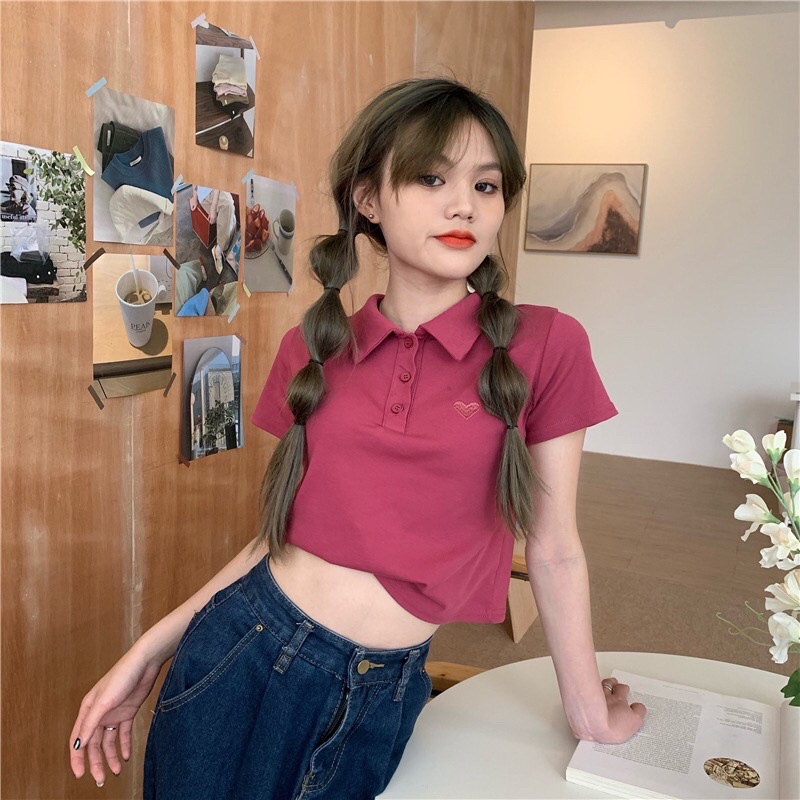 ÁO CROPTOP THÊU TRÁI TIM MÙA ĐÔNG KHÔNG LẠNH TR1