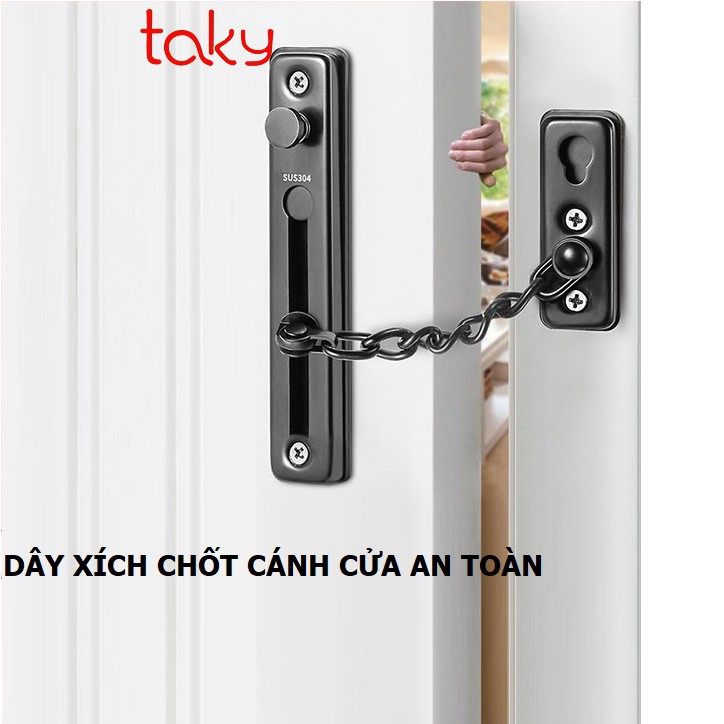 Dây Chốt Xích - Taky - Dùng Đảm Bảo An Toàn Cửa Phòng, Đề Phòng Người Lạ Đẩy Cửa Vào Khi Mới Mở Cửa 3100