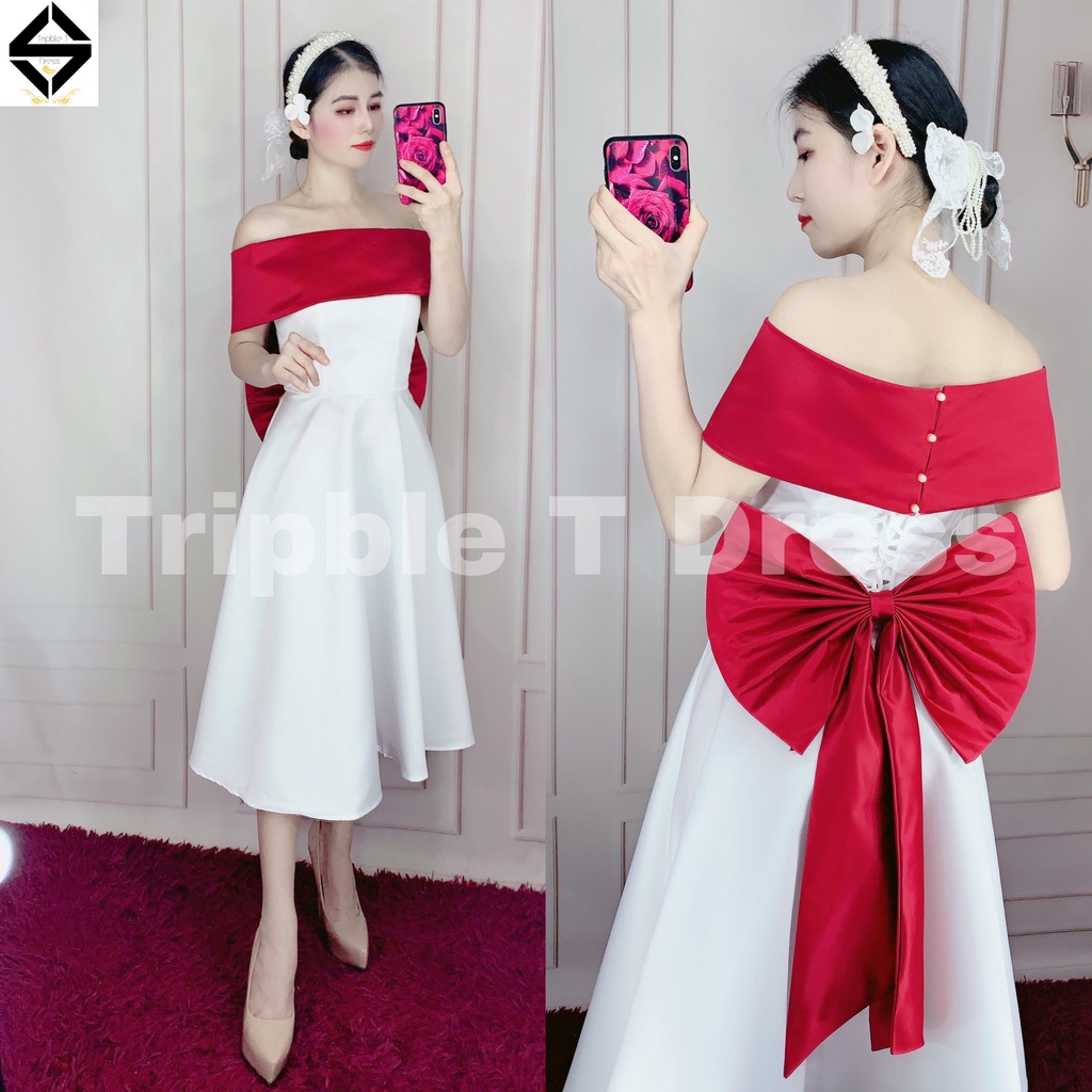 Đầm xoè form midi ngắn TRIPBLE T DRESS phối màu mặc nhiều kiểu - MS189Y
