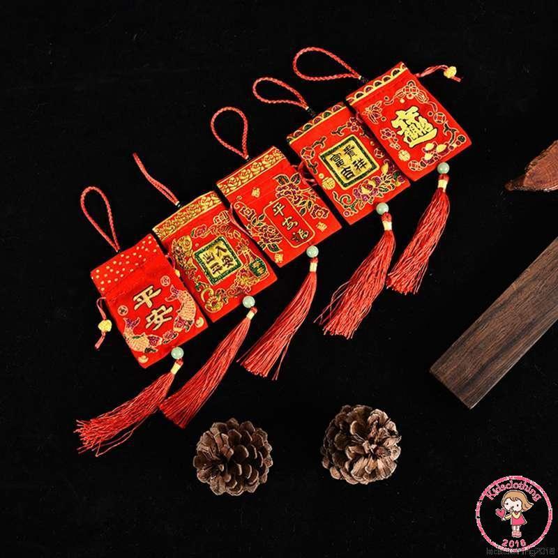 Túi Lì Xì Đính Núm Tua Phong Cách Trung Quốc Xinh Xắn