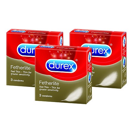 Bao cao su Durex Fetherlite siêu mỏng hộp 3 chiếc [Chính hãng Thái Lan]