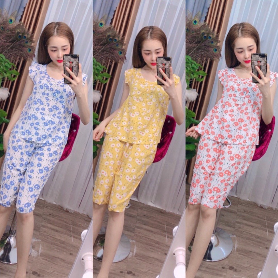 ĐỒ BỘ TOLE NỮ MẶC NHÀ HOA NHÍ (ẢNH THẬT KÈM VIDEO), GIAO HOA NGẪU NHIÊN - TL22