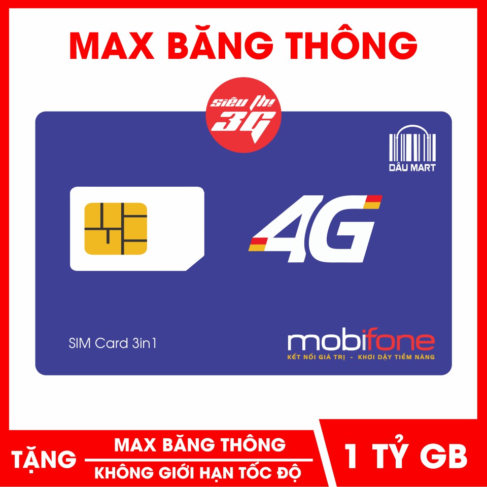 Sim Mobi A50S Không Giới Hạn Lưu Lượng Tốc Độ Cao , Chỉ 50k/tháng